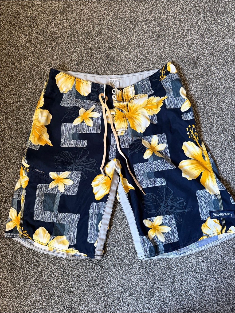 Billabong Men’s Navy & Yellow Floral Boardshorts